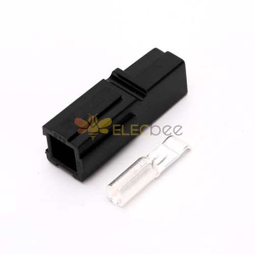 1 Way Power Connector Quick Connect Disconnect 600V 45Amp Battery Cable Connector for 10AWG Cable-Black