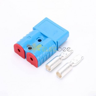 Conector de Cable de alimentación de batería de carcasa azul de 2 vías 600V 120Amp con enchufe de fijación de Cable de Color rojo