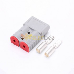 2 Way 600V 120Amp Grey Housing Battery Power Cable Connector with Red Color Cable fix plug