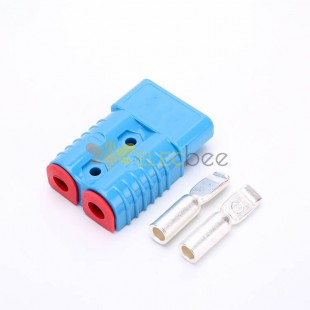 Connecteur de câble d'alimentation de batterie de logement bleu de 2 voies 600V 175Amp avec la prise fixe de câble de couleur rouge