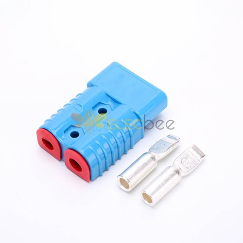 Connecteur de câble d\'alimentation de batterie de logement bleu de 2 voies 600V 175Amp avec la prise fixe de câble de couleur rouge