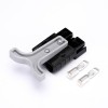2 Way 600V 50Amp Black Housing Battery Power Cable Connector with Grey Plastic T-Bar Handle