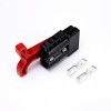 2 Way 600V 50Amp Black Housing Battery Power Cable Connector with Red Plastic T-Bar Handle