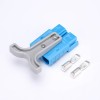2 Way 600V 50Amp Blue Housing Battery Power Cable Connector with Grey Plastic T-Bar Handle