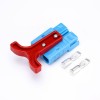 2 Way 600V 50Amp Blue Housing Battery Power Cable Connector with Red Plastic T-Bar Handle