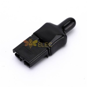 2 Way Battery Power Connector 600V 40Amp Black Housing with Black Waterproof Dust cable sleeve