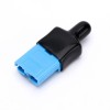 2 Way Battery Power Connector 600V 40Amp Blue Housing with Black Waterproof Dust cable sleeve