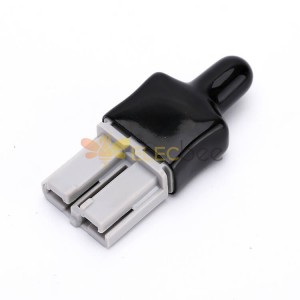 2 Way Battery Power Connector 600V 40Amp Grey Housing with Black Waterproof Dust cable sleeve