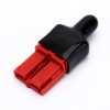2 Way Battery Power Connector 600V 40Amp Red Housing with Black Waterproof Dust cable sleeve