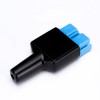 2 Way Battery Power Connector 600V 50Amp Blue Housing with PVC Cover Flame Retardant Sleeve