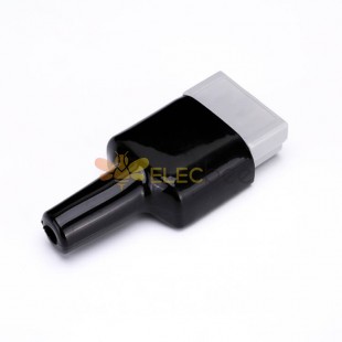 2 Way Battery Power Connector 600V 50Amp Grey Housing with PVC Cover Flame Retardant Sleeve