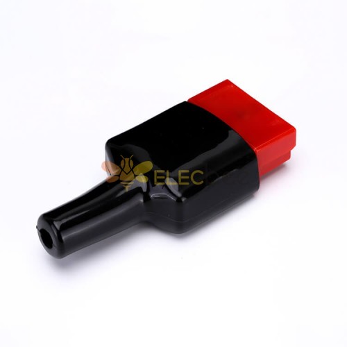 Connecteur d\'alimentation de batterie 2 voies 600V 50Amp boîtier rouge avec manchon ignifuge en PVC