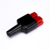 2 Way Battery Power Connector 600V 50Amp Red Housing with PVC Cover Flame Retardant Sleeve