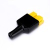 2 Way Battery Power Connector 600V 50Amp Yellow Housing with PVC Cover Flame Retardant Sleeve