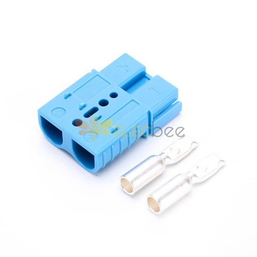 Connecteur d\'alimentation 2 voies Déconnexion rapide Connecteur de câble de batterie 600V 120Amp (boîtier bleu, 2AWG 4AWG 6AWG)