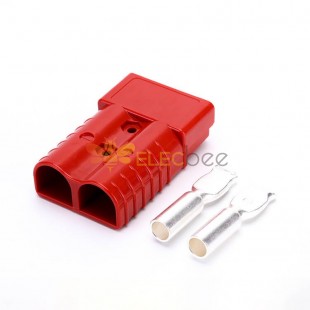 2 Way Power Connector Quick Connect Disconnect 600V 350Amp Battery Cable Connector (Red Housing, 1.0/2/3AWG)
