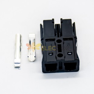 2-контактный разъем питания Быстроразъемное соединение 600 В, 40 А, кабельный разъем аккумулятора (черный корпус, 10AWG)