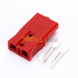 2-контактный разъем питания Быстроразъемное соединение 600 В, 40 А, кабельный разъем аккумулятора (красный корпус, 10AWG)