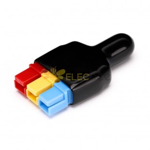 45Amp 600V 전원 배터리 커넥터 빨간색, 노란색 및 파란색 하우징 3 접점 키트(먼지 케이블 슬리브 포함)