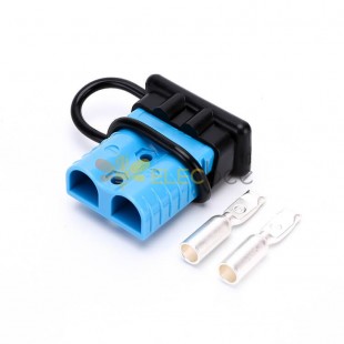 600V 120Amp Blue Housing 2 Way Battery Power Cable Connector with Black Dustproof Cover