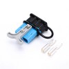 600V 120Amp Blue Housing 2 Way Battery Power Cable Connector Grey T-Bar Handle Black Dustproof Cover