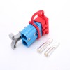 600V 120Amp Blue Housing 2 Way Battery Power Cable Connector Grey T-Bar Handle Red Dustproof Cover