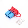 600V 120Amp Blue Housing 2 Way Battery Power Cable Connector with Red Dustproof Cover