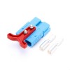 600V 120Amp Blue Housing 2 Way Battery Power Cable Connector with Red Plastic T-Bar Handle
