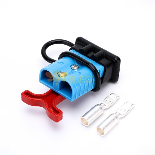 600V 120Amp Blue Housing 2 Way Battery Power Cable Connector Red T-Bar Handle Black Dustproof Cover