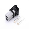 600V 120Amp Grey Housing 2 Way Battery Power Cable Connector with Black Dustproof Cover