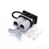 600V 120Amp Grey Housing 2 Way Battery Power Cable Connector Grey T-Bar Handle Black Dustproof Cover