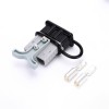 600V 120Amp Grey Housing 2 Way Battery Power Cable Connector Grey T-Bar Handle Black Dustproof Cover