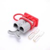 600V 120Amp Grey Housing 2 Way Battery Power Cable Connector Grey T-Bar Handle Red Dustproof Cover