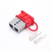 600V 120Amp Grey Housing 2 Way Battery Power Cable Connector with Red Dustproof Cover