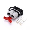 600V 120Amp Grey Housing 2 Way Battery Power Cable Connector Red T-Bar Handle Black Dustproof Cover