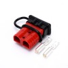 600V 120Amp 红色外壳 2 路电池电源电缆连接器，带黑色防尘盖
