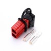 Conector de cable de alimentación de batería de 2 vías con carcasa roja de 600V 120Amp con cubierta negra a prueba de polvo
