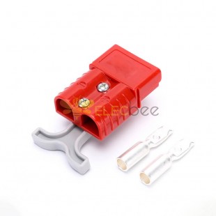600V 120Amp Red Housing 2 Way Battery Power Cable Connector with Grey Plastic T-Bar Handle