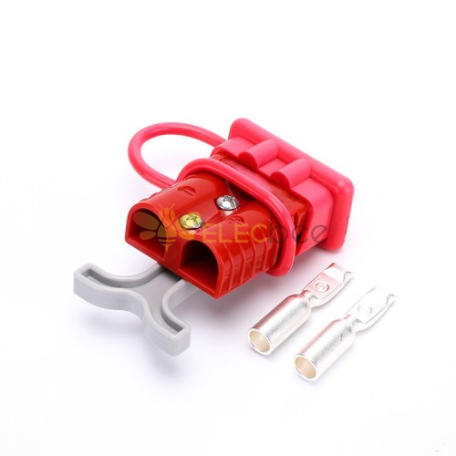 600V 120Amp Red Housing 2 Way Battery Power Cable Connector Grey T-Bar Handle Red Dustproof Cover