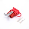 600V 120Amp Red Housing 2 Way Battery Power Cable Connector Grey T-Bar Handle Red Dustproof Cover