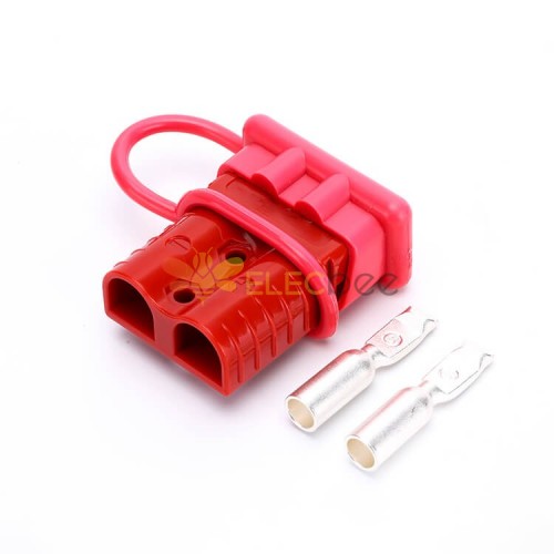 600V 120Amp Boîtier rouge Connecteur de câble d\'alimentation de batterie à 2 voies avec couvercle anti-poussière rouge