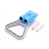 600V 175Amp Blue Housing 2 Way Battery Power Cable Connector with Plastic Grey Triangle Handle