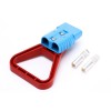 600V 175Amp Blue Housing 2 Way Battery Power Cable Connector with Plastic Red Triangle Handle
