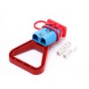 600V 175Amp Blue Housing 2 Way Battery Power Cable Connector with Handle and Dustproof Cover
