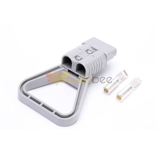 600V 175Amp Grey Housing 2 Way Battery Power Cable Connector with Plastic grey Triangle Handle