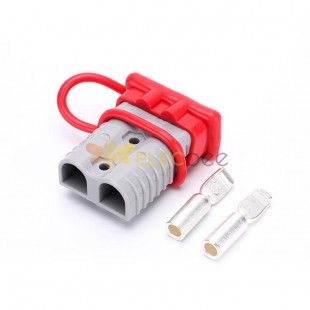 600V 175Amp 회색 하우징 2방향 배터리 전원 케이블 커넥터(빨간색 방진 커버 포함)