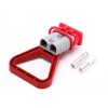 600V 175Amp 2 Way Battery Power Cable Connector with Red Plastic Triangle Handle and Dustproof Cover