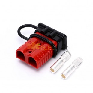 600V 175Amp 红色外壳 2 路电池电源电缆连接器，带黑色防尘盖