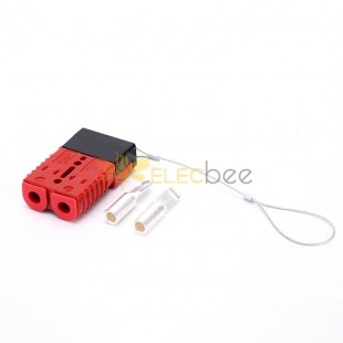 600V 175Amp Carcasa roja Conector de cable de alimentación de batería de 2 vías con cubierta protectora interna de plástico negro
