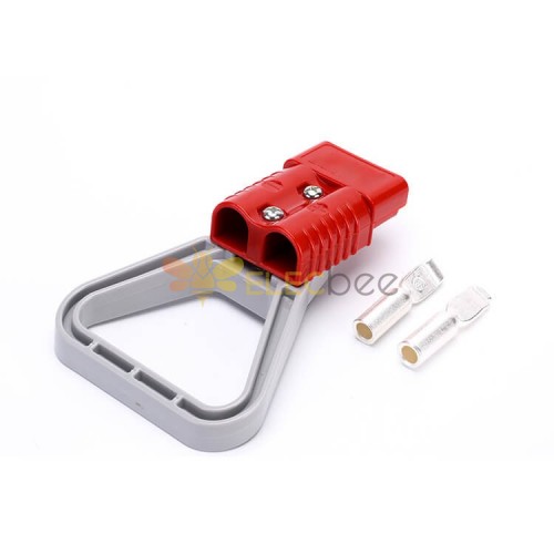 600V 175Amp Red Housing 2 Way Battery Power Cable Connector with Plastic Grey Triangle Handle